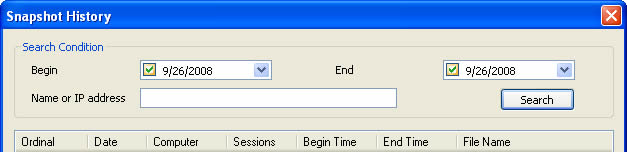 Screen snapshot history