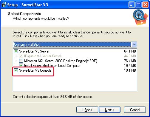 Install SurveilStar Console on server computer