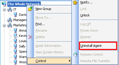 Uninstall SurveilStar monitoring software agent