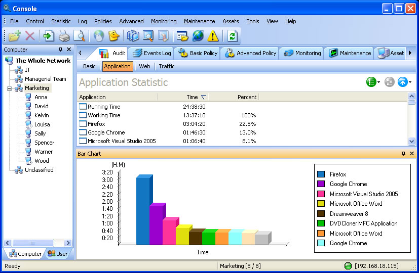 surveilstar console interface