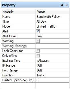 Bandwidth Policy Property