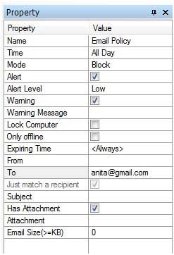 Email Policy(Advanced) Property