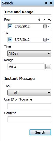 Search Instant Message Monitoring