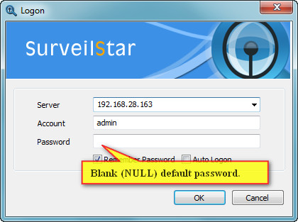 SurveilStar Logon Dialog