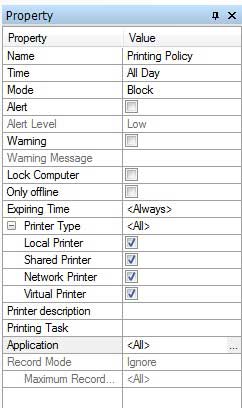 Printing Policy(Advanced) Property