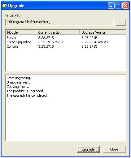Upgrade SurveilStar Server, Console and Agent
