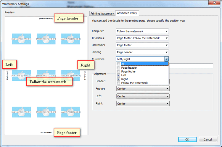 Advanced Watermark Setting